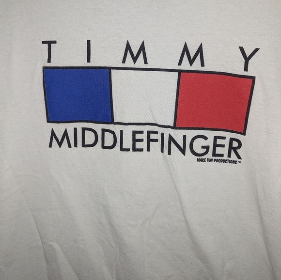 Timmy Middlefinger make fun productions funny humor Tshirt size mens Large - Picture 2 of 4